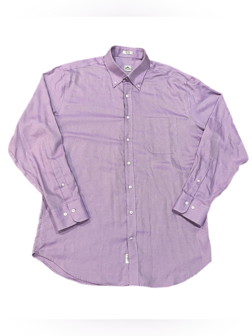 Peter Millar Nanoluxe Dress Shirt Men Large Purple Micro Pattern L/S Button Down